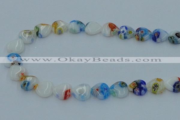 CLG525 16 inches 12*12mm heart lampwork glass beads wholesale