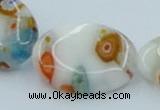 CLG526 16 inches 13*18mm oval lampwork glass beads wholesale