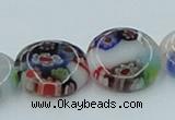 CLG527 16 inches 12mm flat round lampwork glass beads wholesale