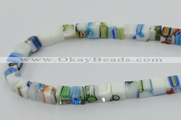 CLG532 16 inches 8*8mm cube lampwork glass beads wholesale