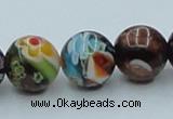 CLG541 16 inches 10mm round goldstone & lampwork glass beads