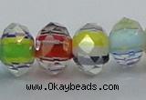 CLG57 13 inches 9*12mm faceted rondelle handmade lampwork beads