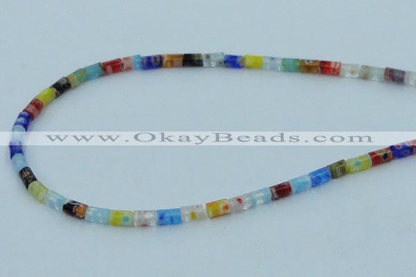 CLG575 16 inches 4*6mm cylinder lampwork glass beads wholesale