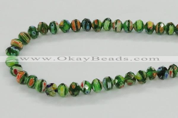 CLG58 15 inches 8*10mm faceted rondelle handmade lampwork beads