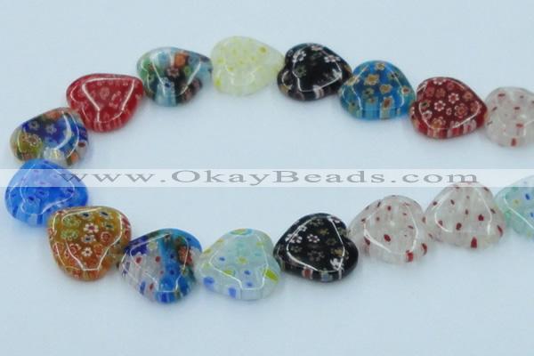 CLG583 16 inches 20*20mm heart lampwork glass beads wholesale