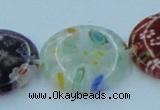 CLG596 16 inches 20mm flat round lampwork glass beads wholesale