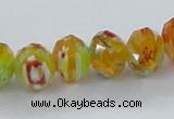 CLG64 15 inches 8*10mm faceted rondelle handmade lampwork beads