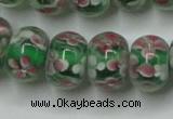 CLG769 14.5 inches 8*12mm rondelle lampwork glass beads wholesale