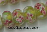 CLG770 14.5 inches 8*12mm rondelle lampwork glass beads wholesale