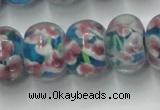 CLG772 14.5 inches 8*12mm rondelle lampwork glass beads wholesale