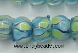 CLG779 14 inches 8*12mm rondelle lampwork glass beads wholesale