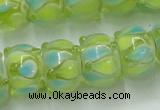 CLG783 14 inches 8*12mm rondelle lampwork glass beads wholesale