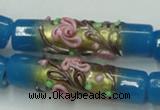 CLG788 15.5 inches 10*40mm cylinder lampwork glass beads wholesale