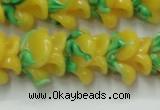 CLG793 15.5 inches 11*13mm rose lampwork glass beads wholesale