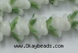 CLG796 15.5 inches 11*13mm rose lampwork glass beads wholesale