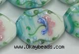 CLG800 15.5 inches 22*28mm oval lampwork glass beads wholesale