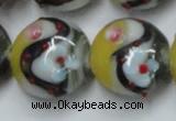 CLG816 15.5 inches 20mm flat round lampwork glass beads wholesale