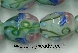 CLG826 15.5 inches 14*18mm pear lampwork glass beads wholesale