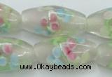 CLG865 14 inches 10*20mm rice lampwork glass beads wholesale