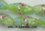 CLG867 15.5 inches 10*20mm rice lampwork glass beads wholesale