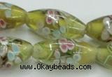 CLG868 15.5 inches 10*20mm rice lampwork glass beads wholesale