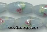 CLG869 15.5 inches 10*20mm rice lampwork glass beads wholesale