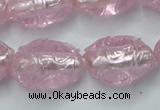 CLG884 2PCS 16 inches 12*18mm oval lampwork glass beads wholesale