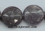 CLI02 15.5 inches 25mm flat round natural lilac jasper beads wholesale