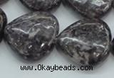 CLI04 15.5 inches 25*25mm heart natural lilac jasper beads wholesale