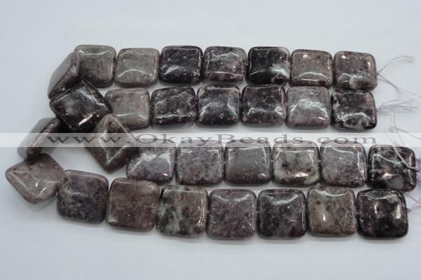 CLI09 15.5 inches 25*25mm square natural lilac jasper beads wholesale