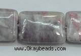 CLI65 15.5 inches 22*30mm rectangle natural lilac jasper beads wholesale