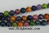 CLJ215 15.5 inches 6mm round mixed color dyed sesame jasper beads