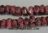 CLJ247 15.5 inches 6*11mm faceted nuggets dyed sesame jasper beads