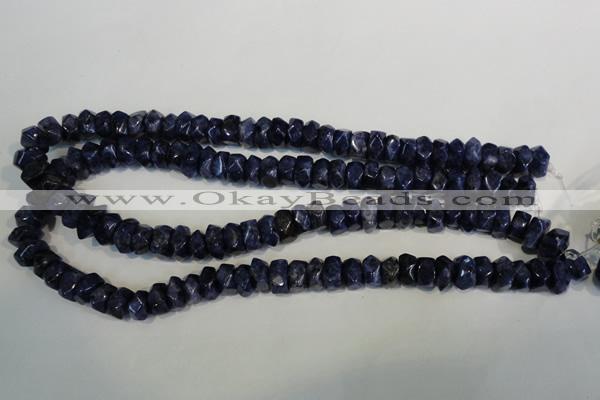 CLJ249 15.5 inches 6*11mm faceted nuggets dyed sesame jasper beads