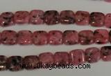 CLJ253 15.5 inches 8*8mm square dyed sesame jasper beads wholesale