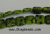 CLJ260 15.5 inches 10*10mm square dyed sesame jasper beads wholesale