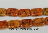 CLJ281 15.5 inches 10*14mm rectangle dyed sesame jasper beads wholesale