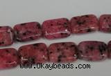 CLJ282 15.5 inches 10*14mm rectangle dyed sesame jasper beads wholesale