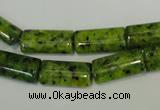 CLJ300 15.5 inches 8*16mm flat tube dyed sesame jasper beads wholesale