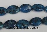 CLJ320 15.5 inches 10*14mm oval dyed sesame jasper beads wholesale