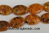 CLJ322 15.5 inches 13*18mm oval dyed sesame jasper beads wholesale