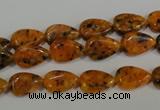 CLJ331 15.5 inches 8*12mm flat teardrop dyed sesame jasper beads