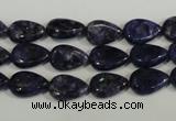 CLJ332 15.5 inches 8*12mm flat teardrop dyed sesame jasper beads