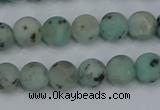 CLJ411 15.5 inches 6mm round matte sesame jasper beads wholesale