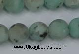 CLJ414 15.5 inches 12mm round matte sesame jasper beads wholesale