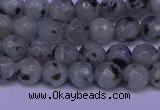 CLJ421 15.5 inches 6mm faceted round sesame jasper beads