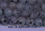 CLJ422 15.5 inches 8mm faceted round sesame jasper beads