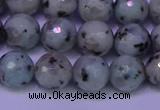 CLJ423 15.5 inches 10mm faceted round sesame jasper beads