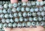 CLJ433 15.5 inches 12mm faceted round sesame jasper beads