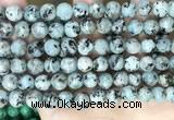 CLJ557 15.5 inches 6mm,8mm,10mm & 12mm faceted round sesame jasper beads